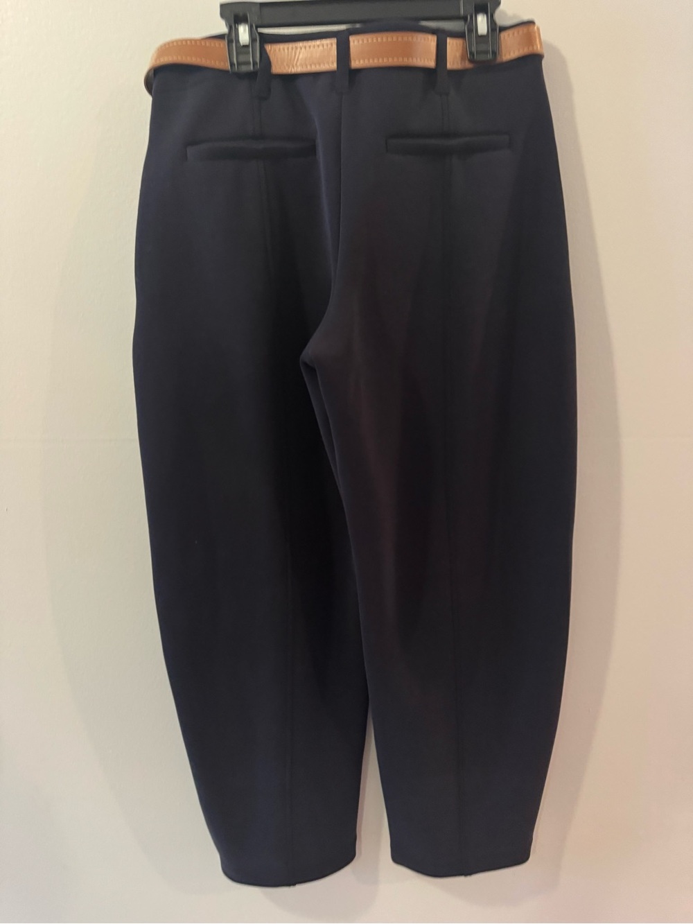 Christian Siriano Women’s Navy Dress Pants with Brown Belt Accent S - Picture 3 of 5